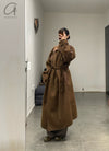 Mutedance 24 Autumn and Winter Double Breasted Lapel Jacket MD-MD24FW04-BROWN MD24FW03